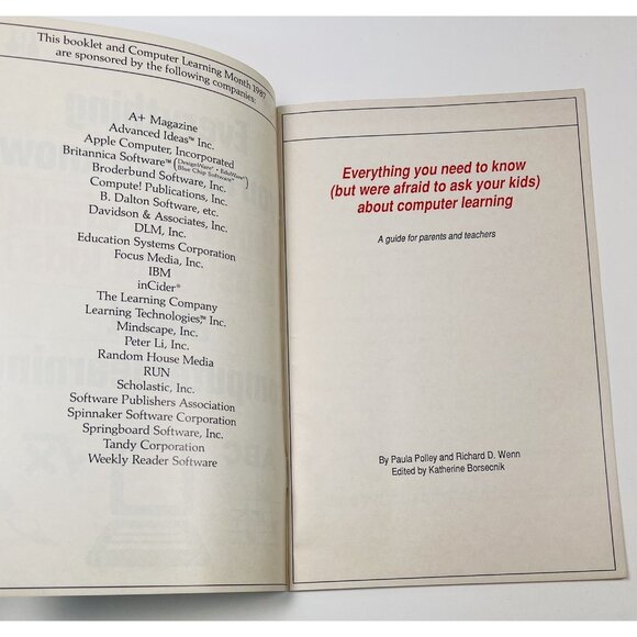 1987 Booklet EVERYTHING YOU NEED TO KNOW ABOUT COMPUTER LEARNING Paula Polley - Picture 2 of 4
